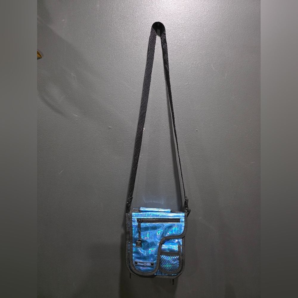 BRAT Vtg Dream Big Y2k Holographic Blue CD Walkman Style Crossbody 7x7